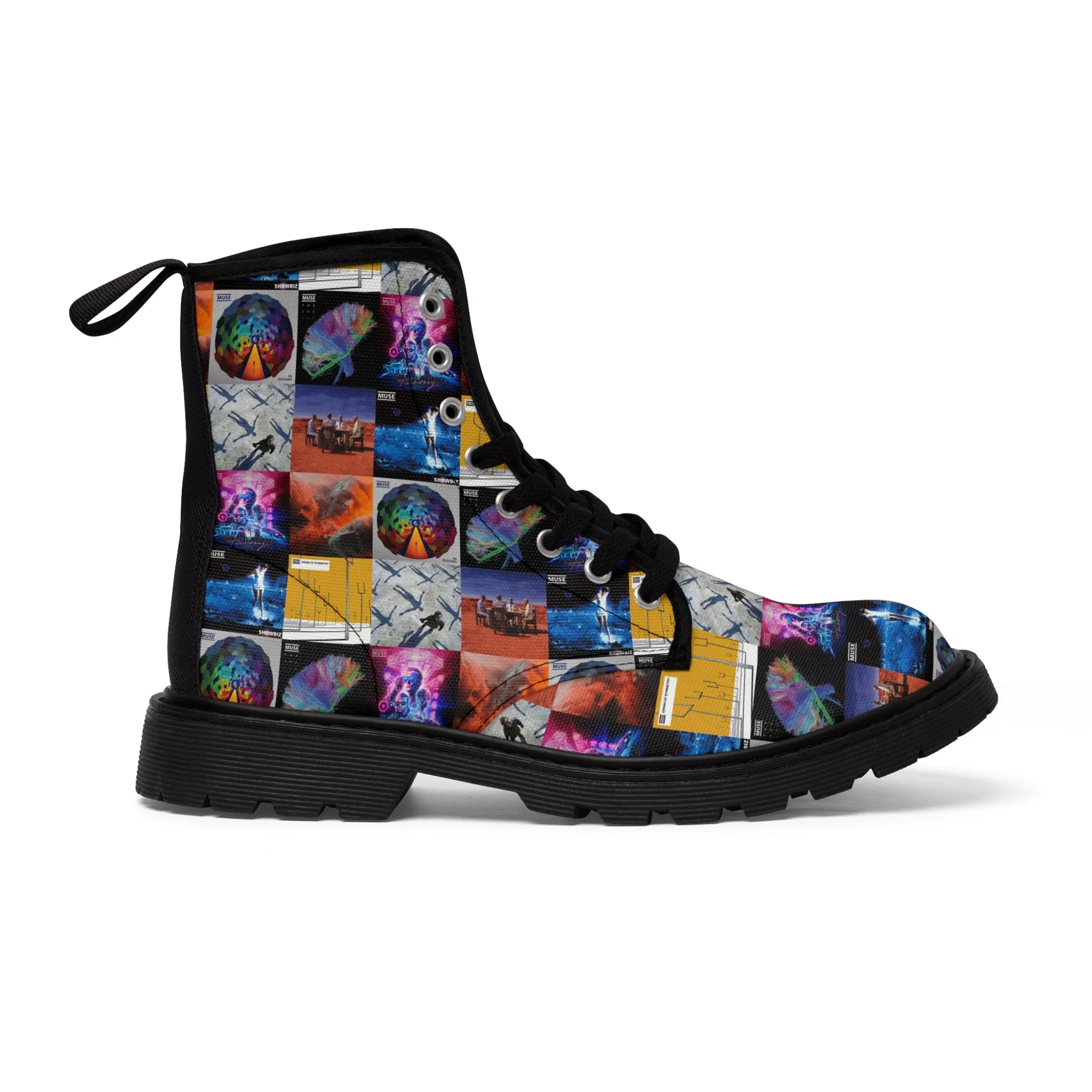 Muse Album Cover Collage Men's Canvas Boots