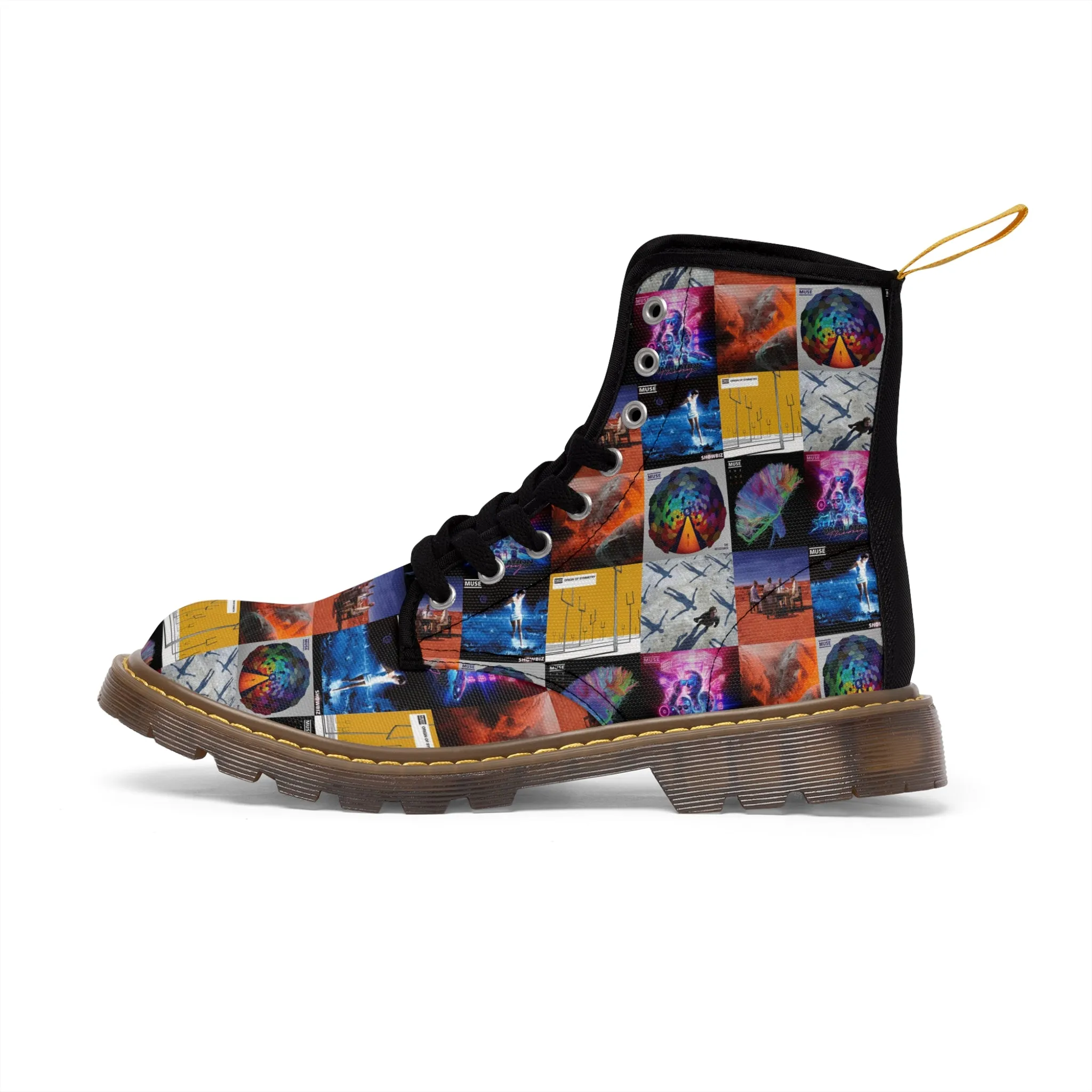 Muse Album Cover Collage Men's Canvas Boots