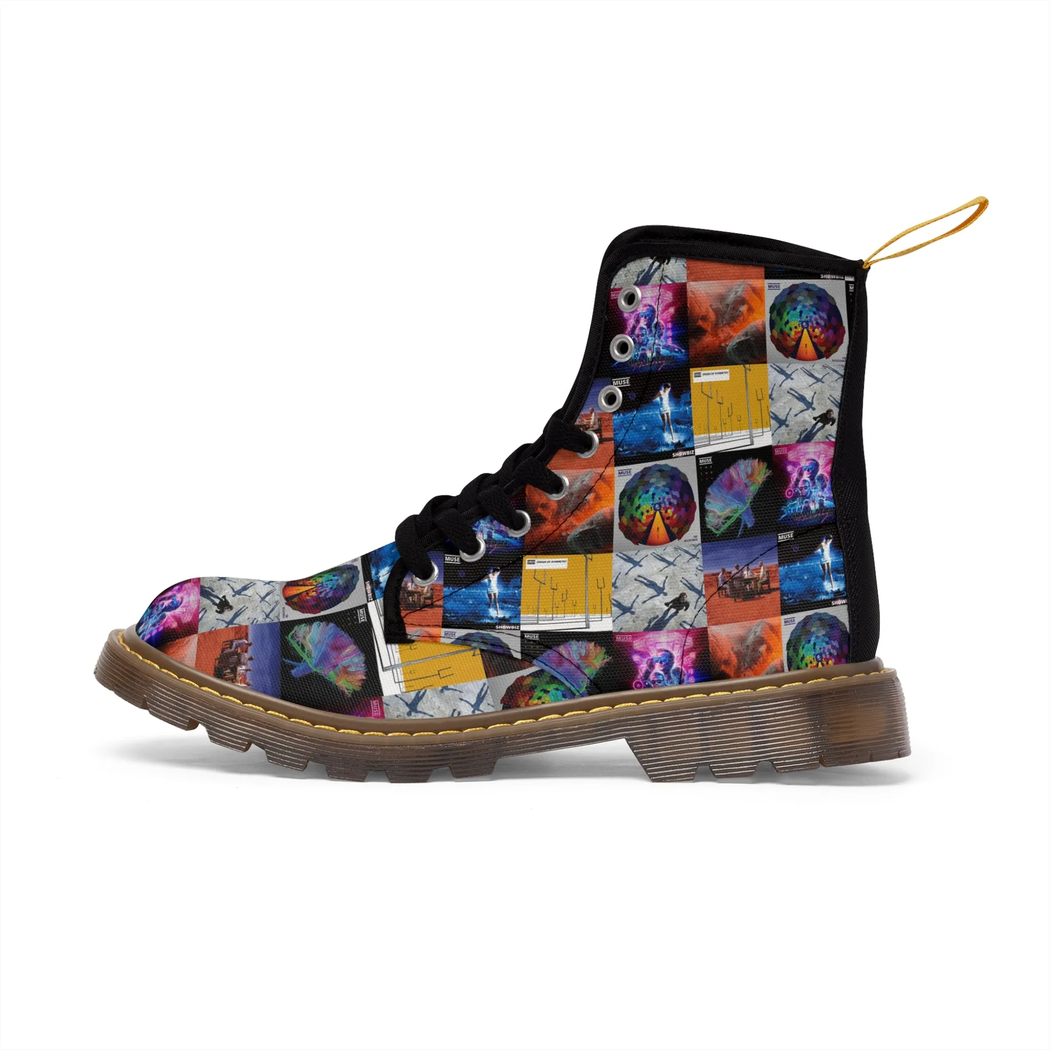 Muse Album Cover Collage Men's Canvas Boots