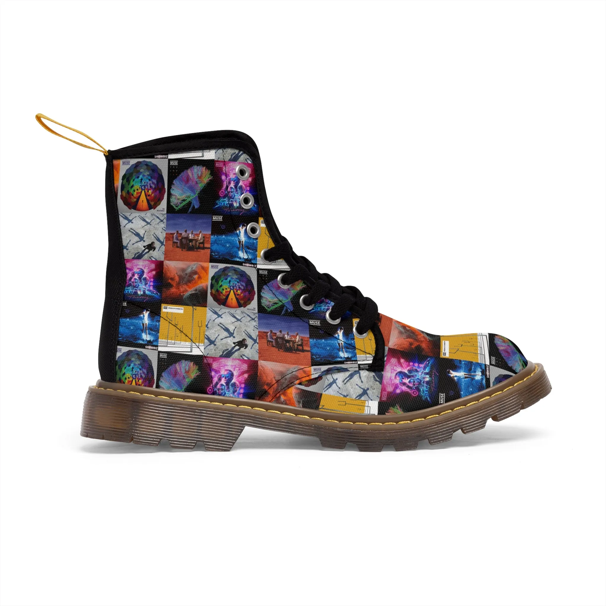 Muse Album Cover Collage Men's Canvas Boots