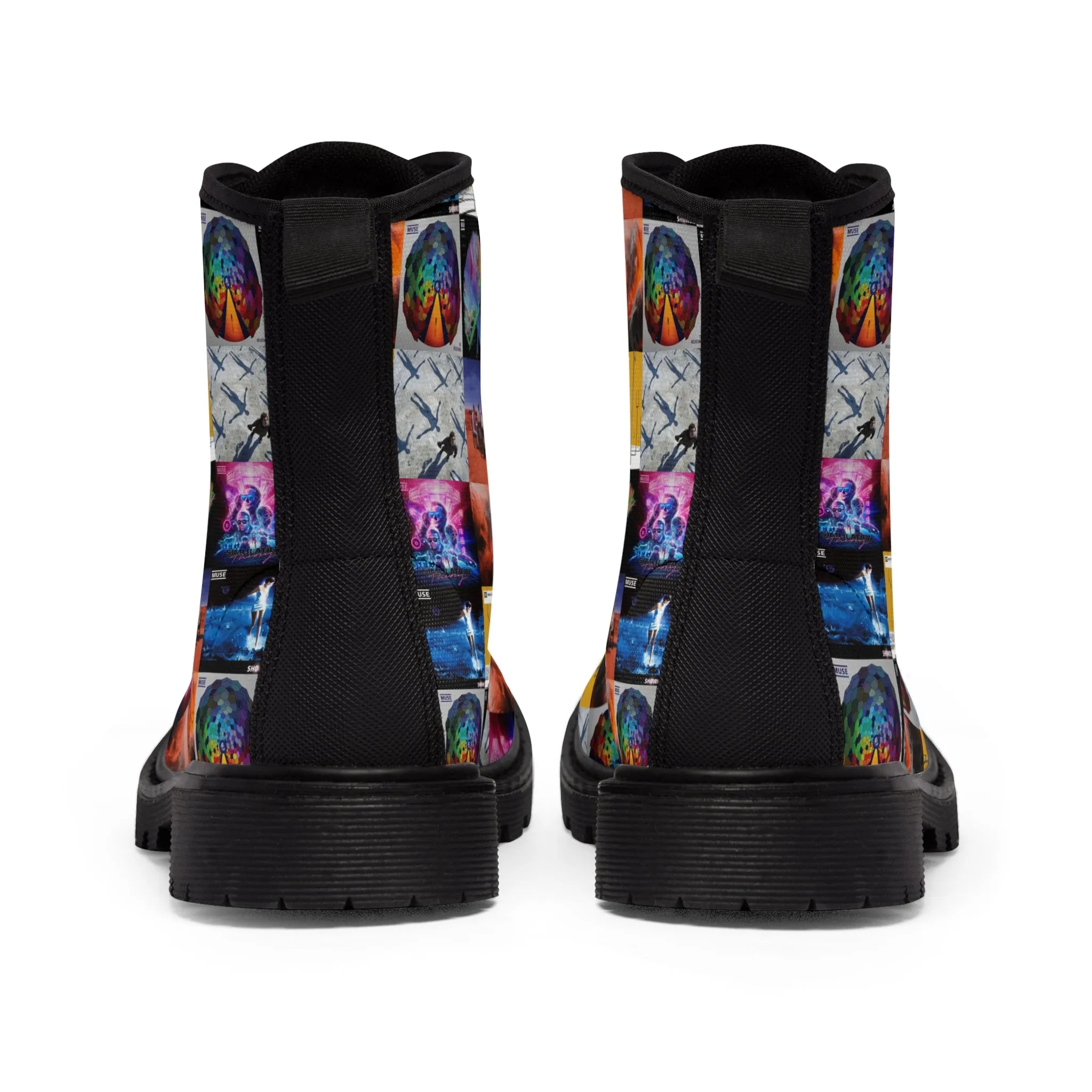 Muse Album Cover Collage Men's Canvas Boots