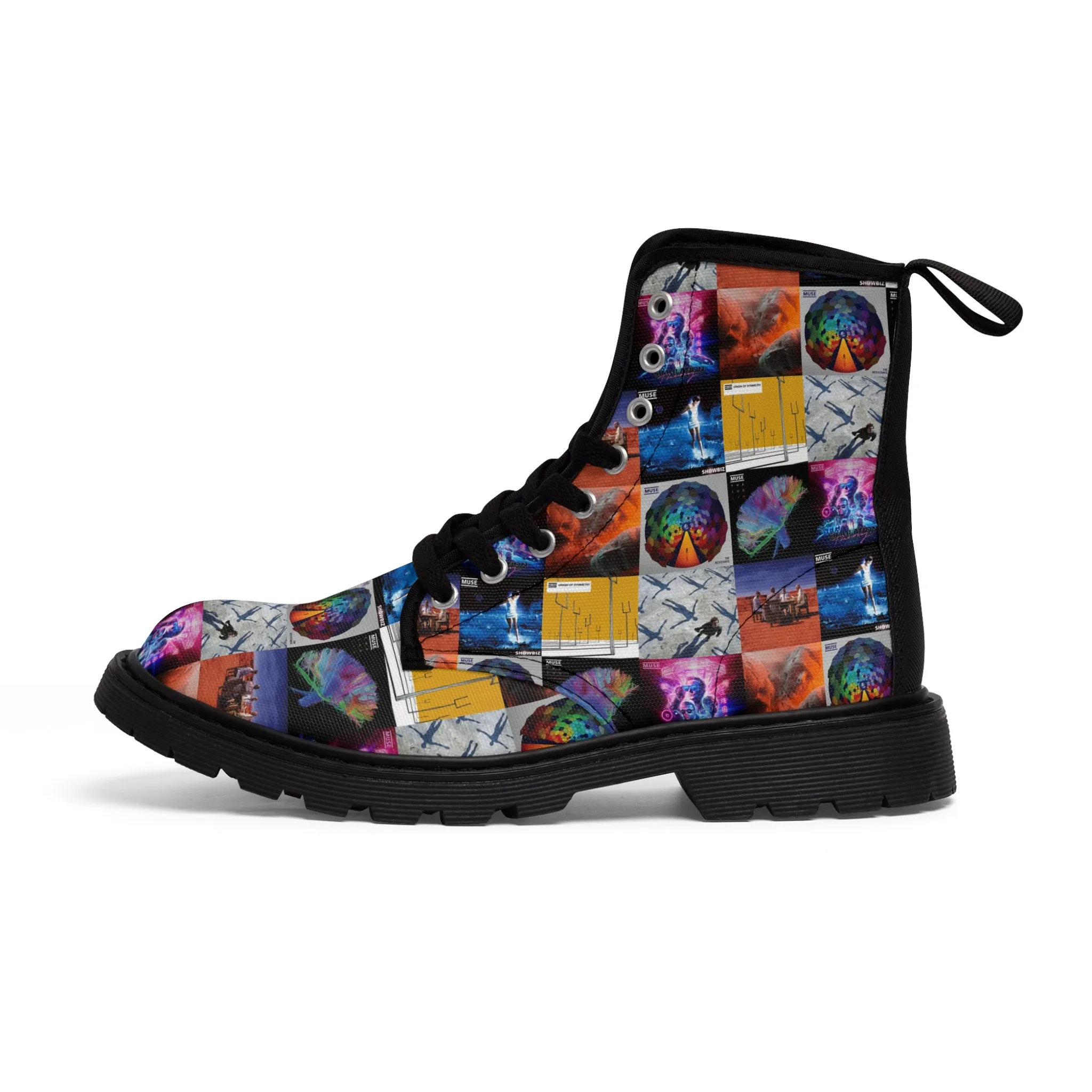Muse Album Cover Collage Men's Canvas Boots