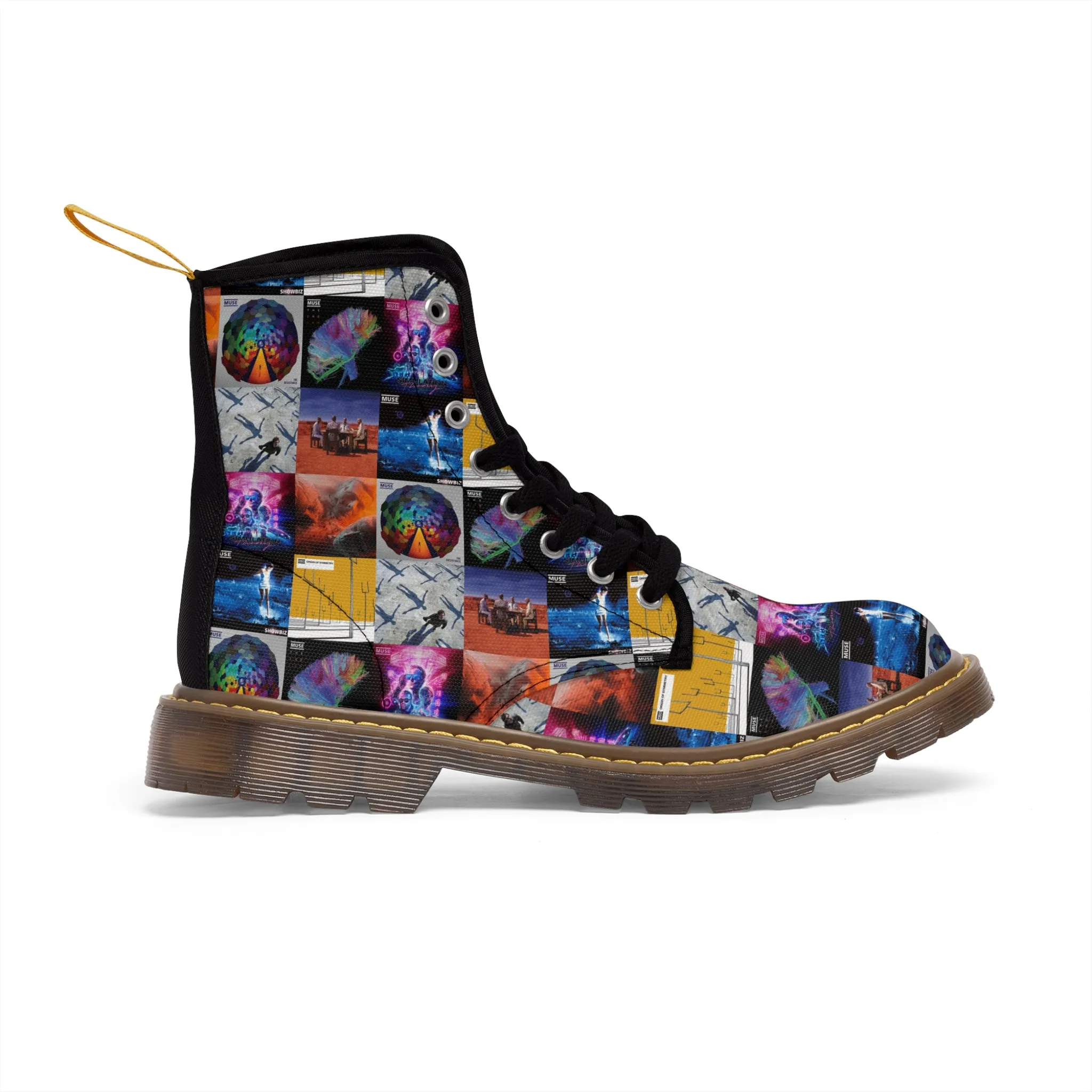 Muse Album Cover Collage Men's Canvas Boots