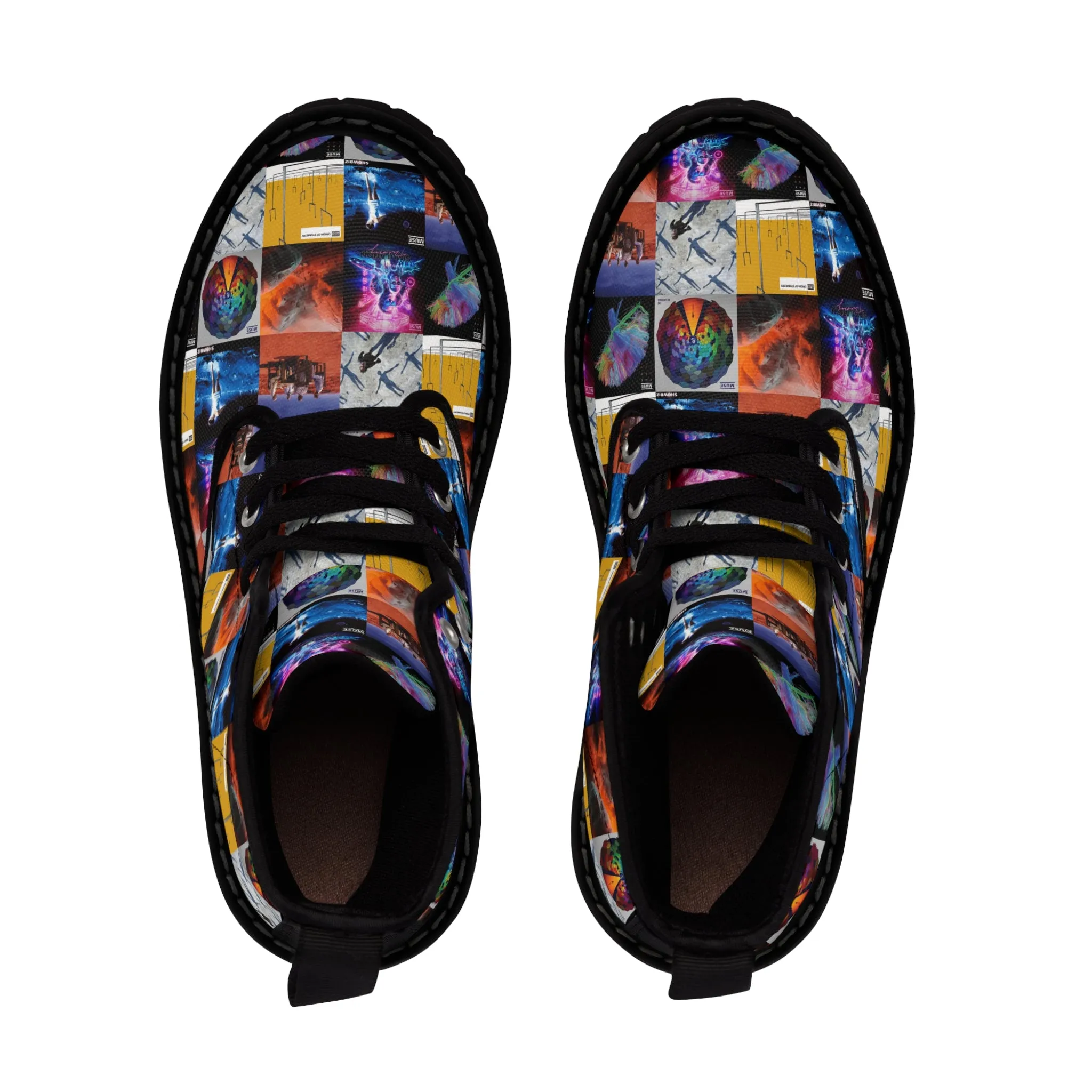 Muse Album Cover Collage Men's Canvas Boots