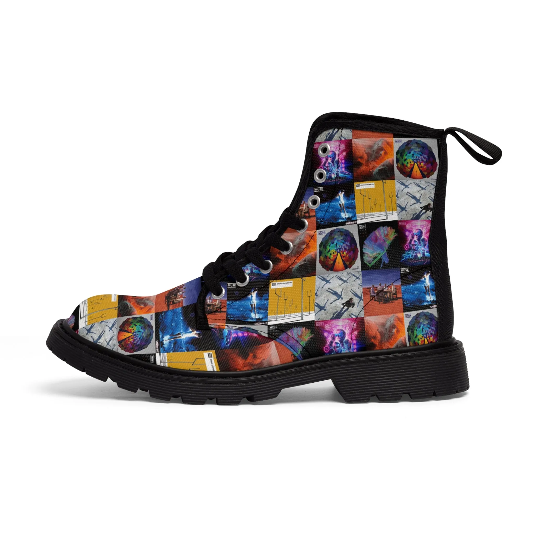 Muse Album Cover Collage Men's Canvas Boots