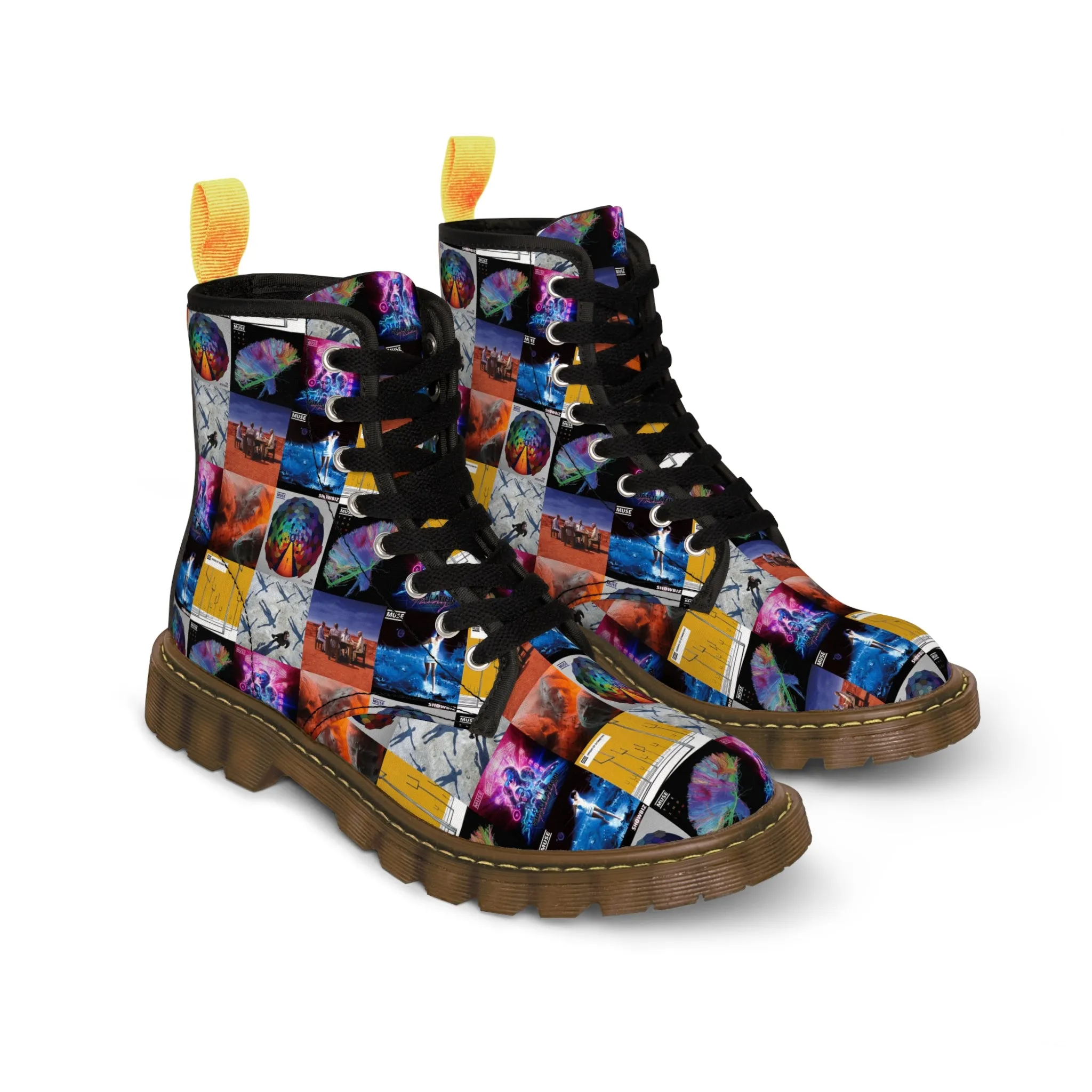 Muse Album Cover Collage Men's Canvas Boots
