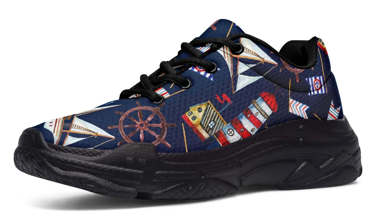 Nautical Pattern Chunky Sneakers