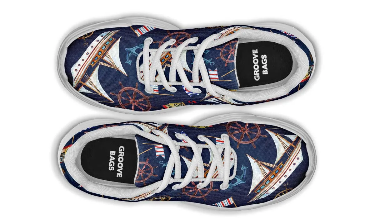 Nautical Pattern Chunky Sneakers
