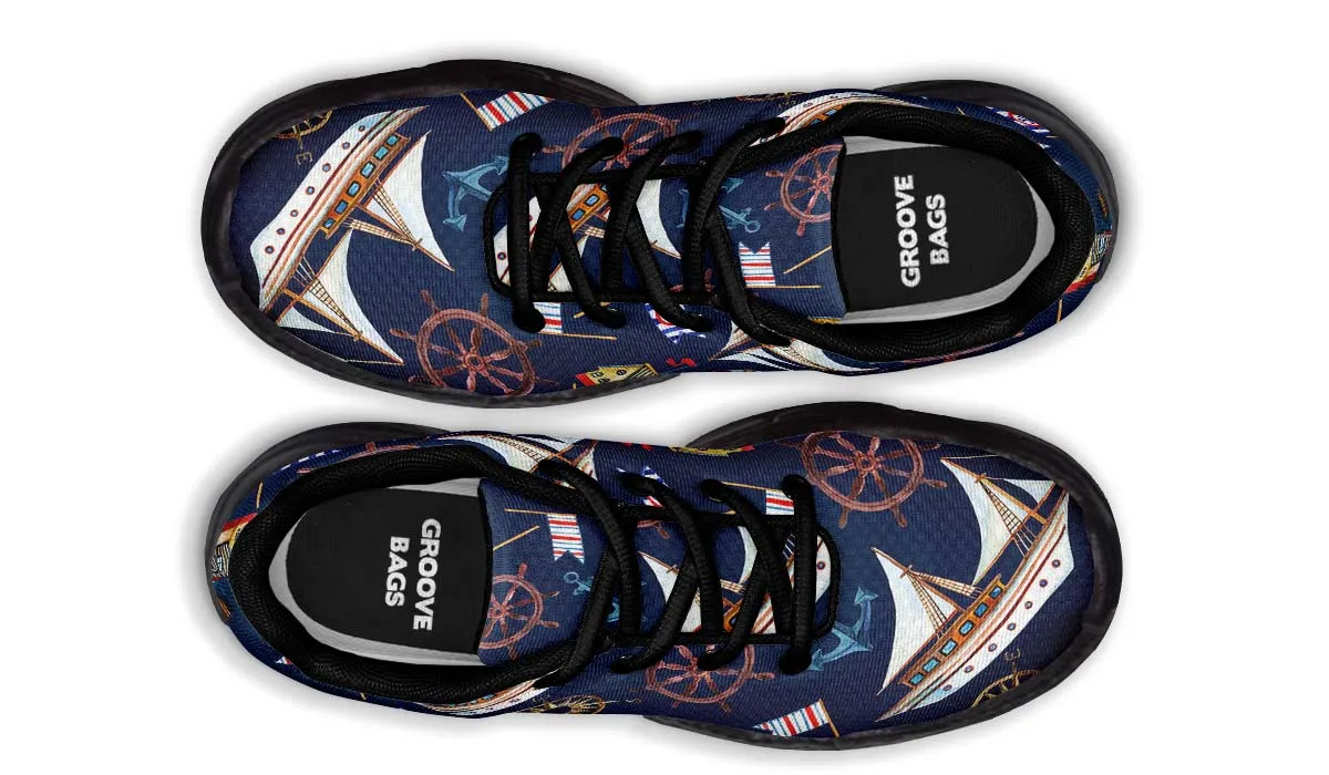 Nautical Pattern Chunky Sneakers