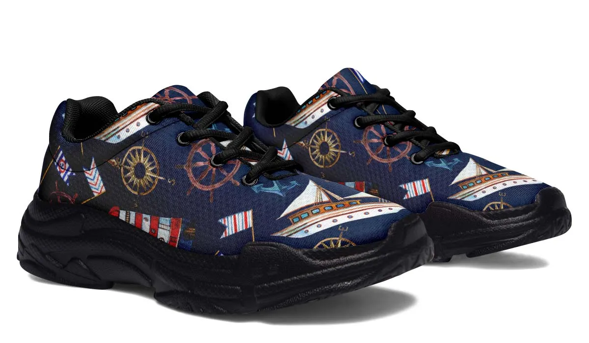 Nautical Pattern Chunky Sneakers