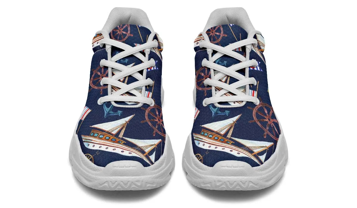 Nautical Pattern Chunky Sneakers