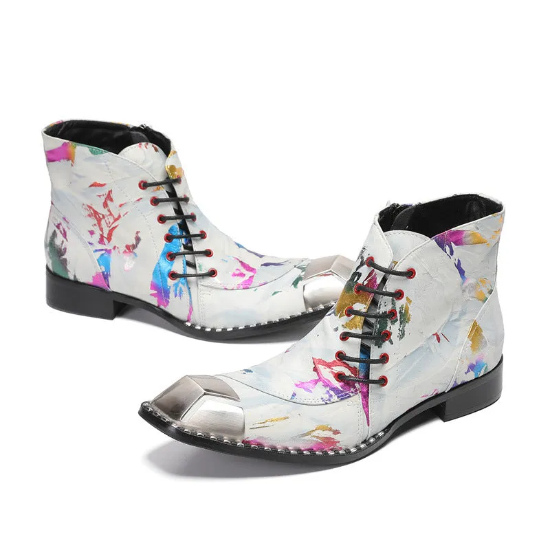 New British style retro old color handmade leather Martin boots trendy boots leather boots soft bottom short boots men's shoes