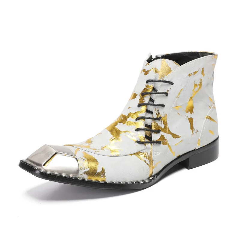 New British style retro old color handmade leather Martin boots trendy boots leather boots soft bottom short boots men's shoes