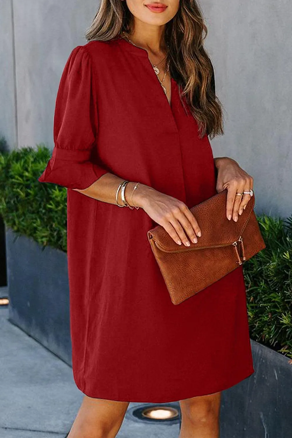 Obsidian Opulence Ruffled Sleeve Shift Dress