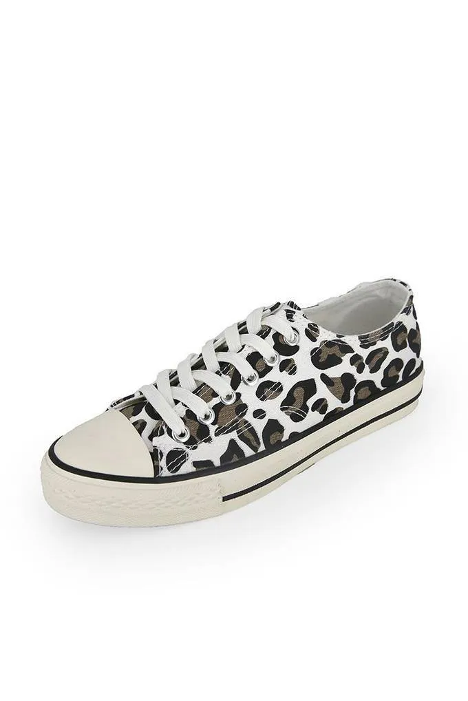 Print Lace up Canvas Shoes
