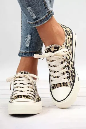 Print Lace up Canvas Shoes