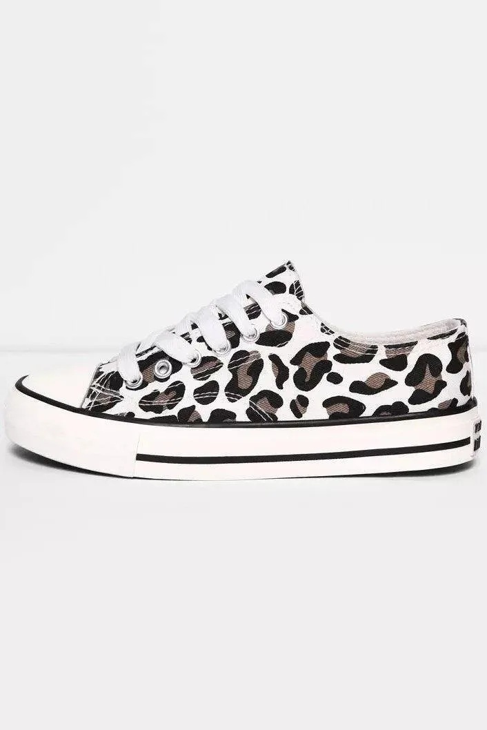 Print Lace up Canvas Shoes