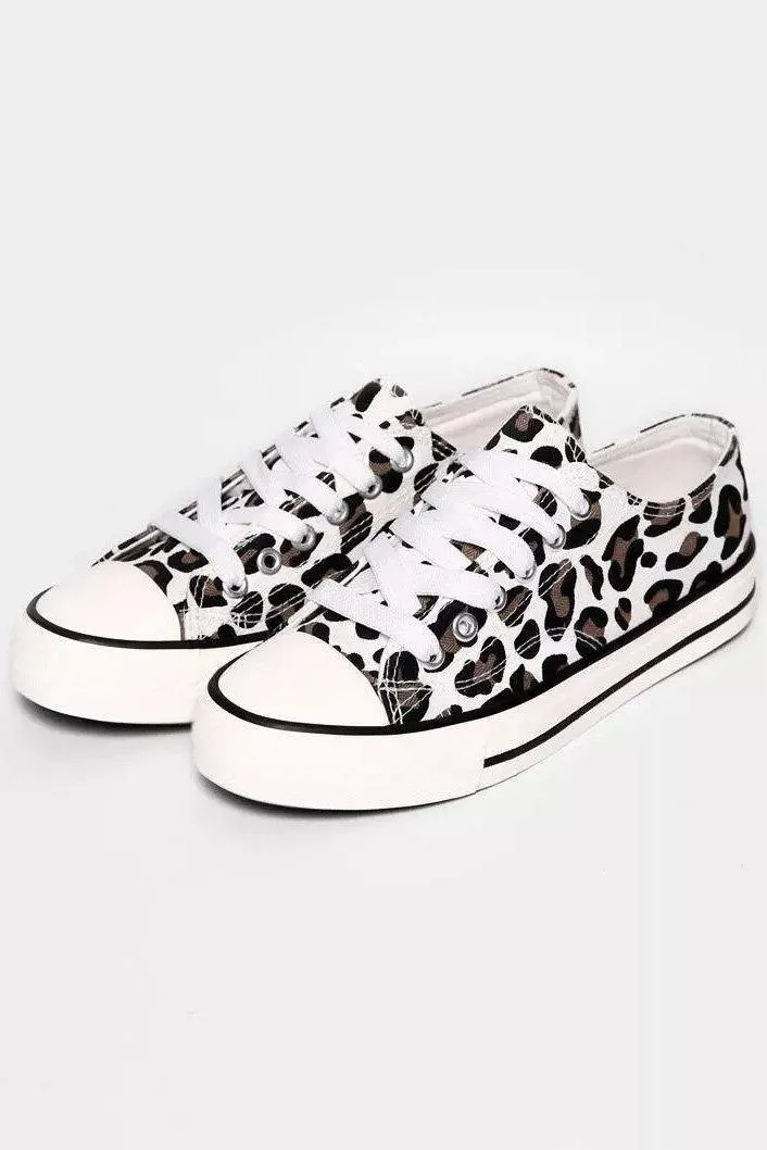 Print Lace up Canvas Shoes