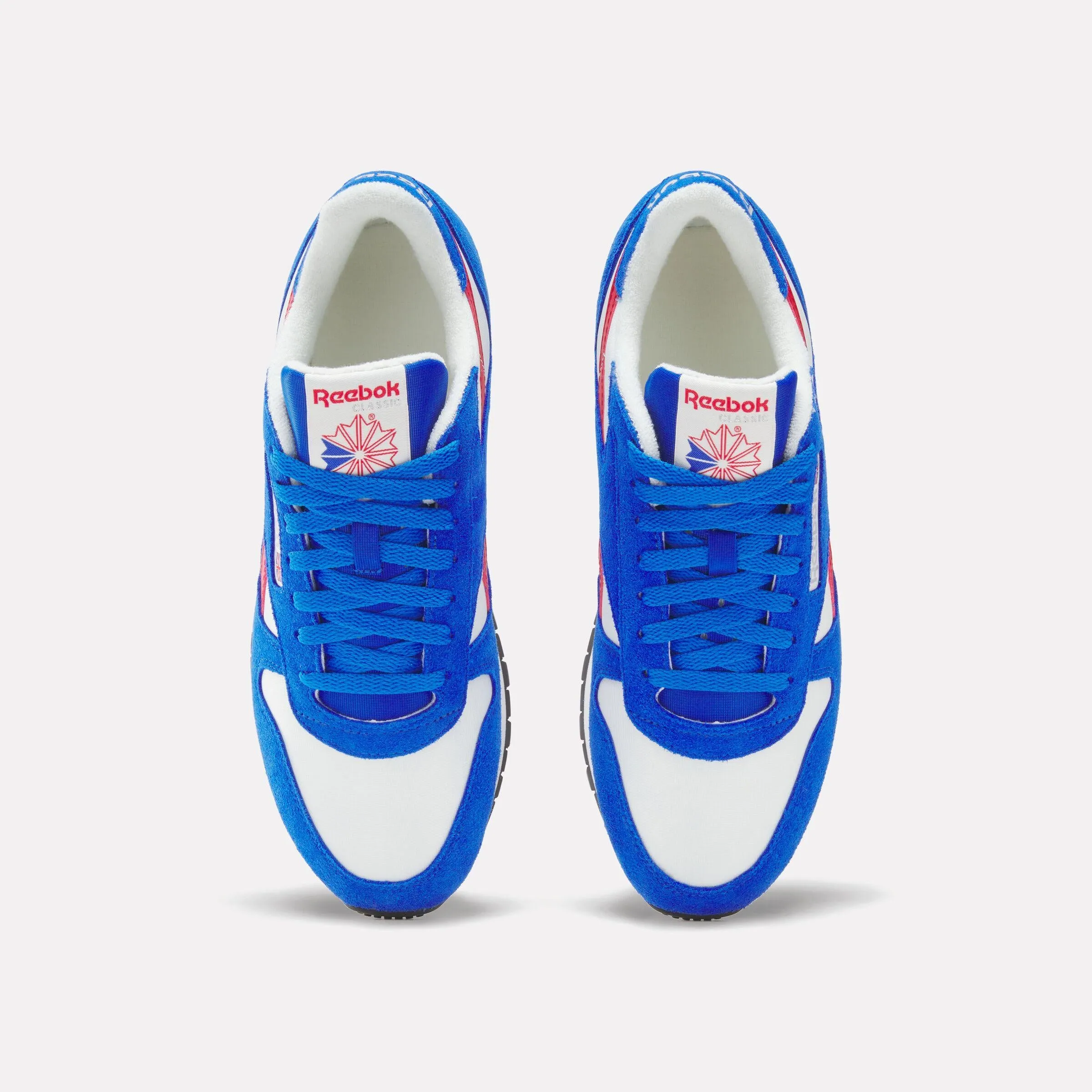 Reebok Footwear Men Classic Leather Shoes CHALK/OPTIMUM BLUE/VECTOR RED