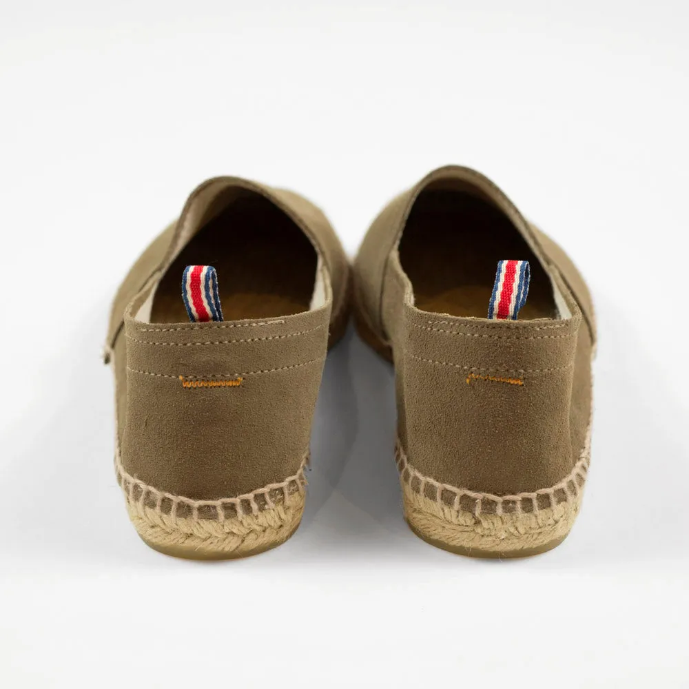 Sand suede handmade espadrilles with natural sole