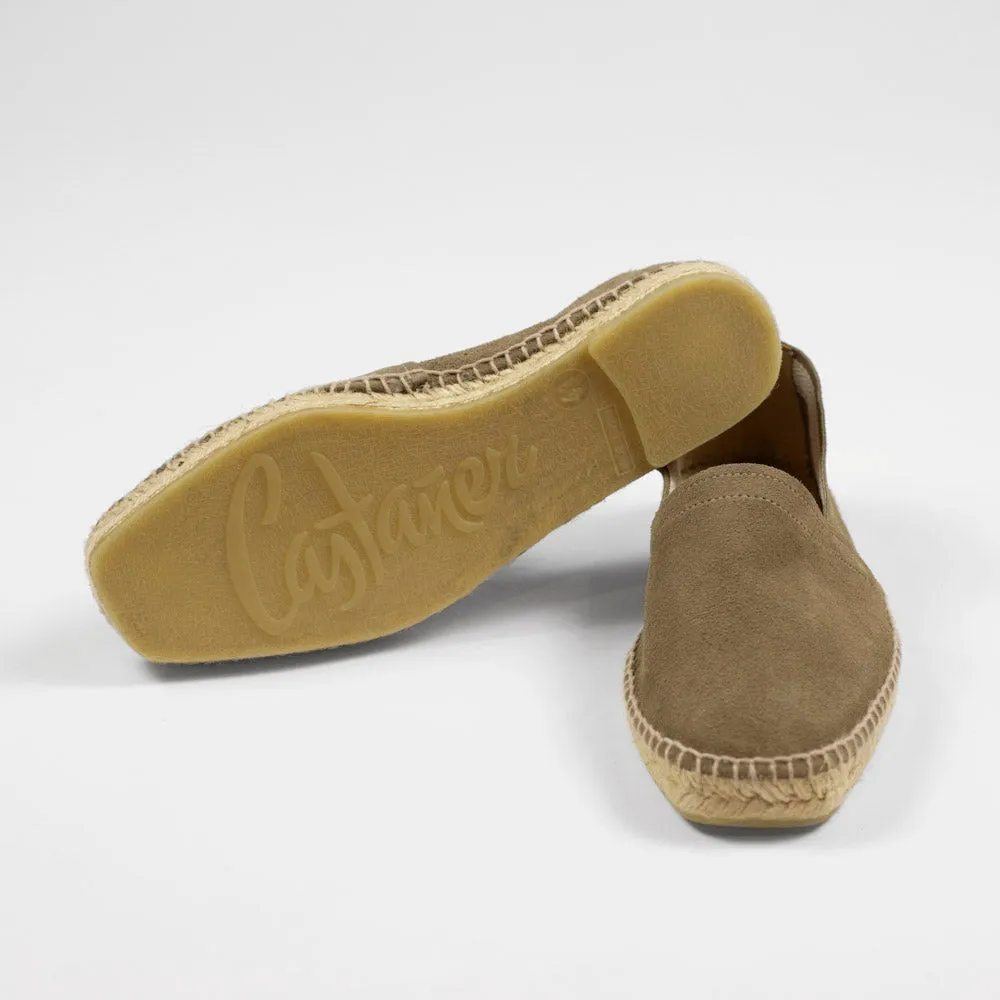 Sand suede handmade espadrilles with natural sole