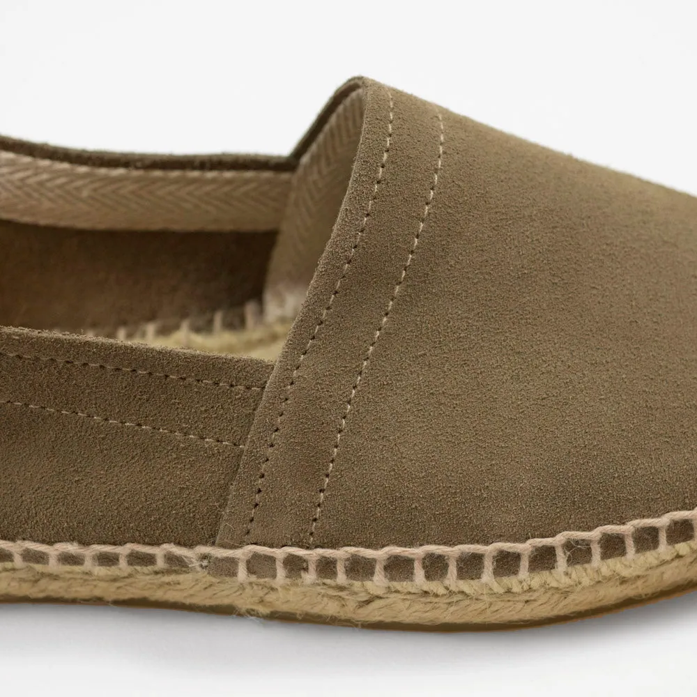 Sand suede handmade espadrilles with natural sole