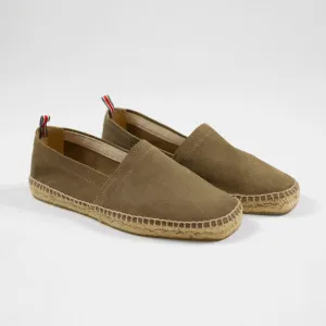 Sand suede handmade espadrilles with natural sole