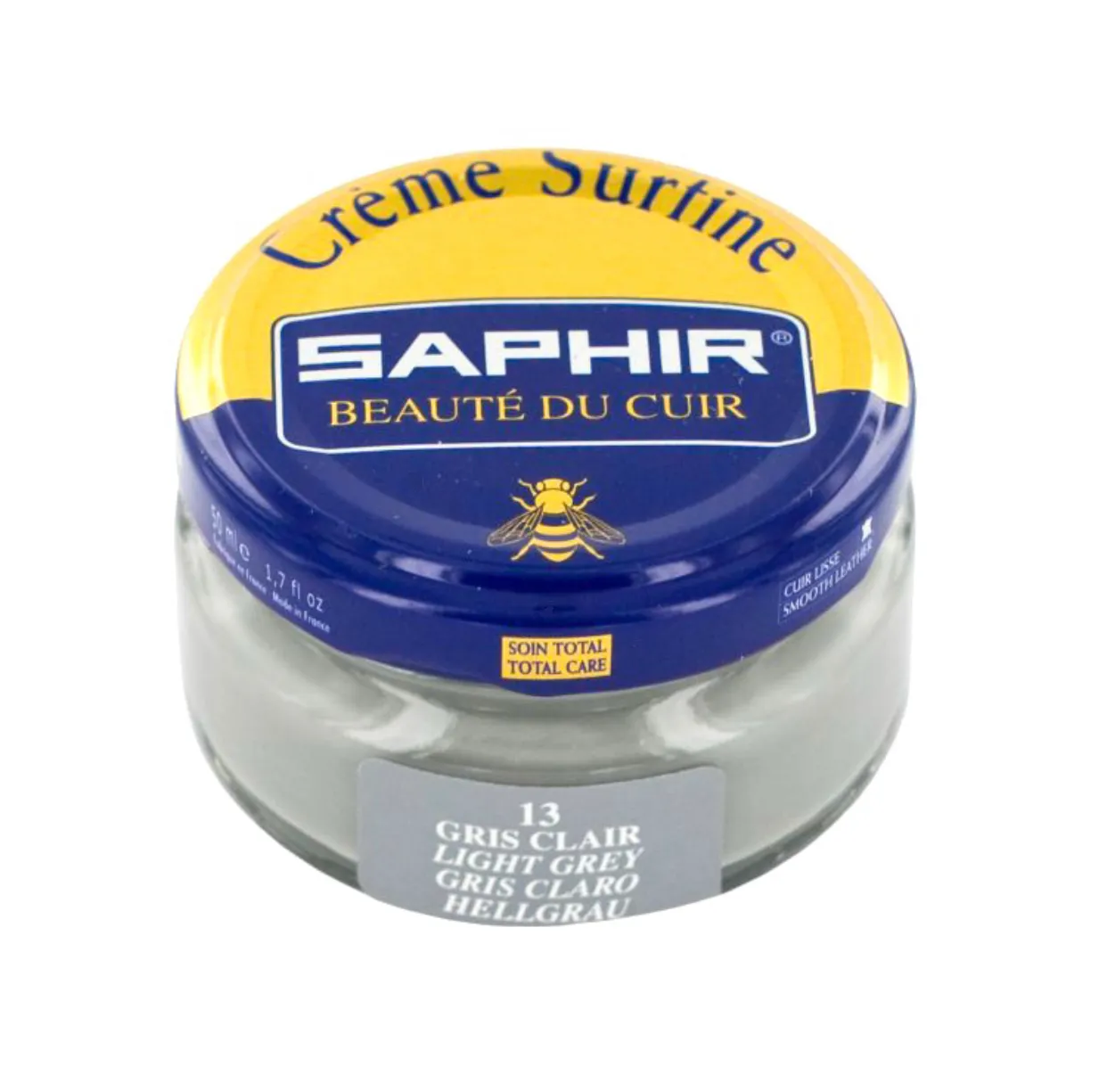 Saphir 13 Gris Clair Light Grey Renovating Cream Polish 50ml Made In France