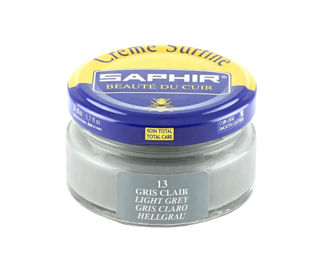 Saphir 13 Gris Clair Light Grey Renovating Cream Polish 50ml Made In France