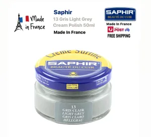 Saphir 13 Gris Clair Light Grey Renovating Cream Polish 50ml Made In France