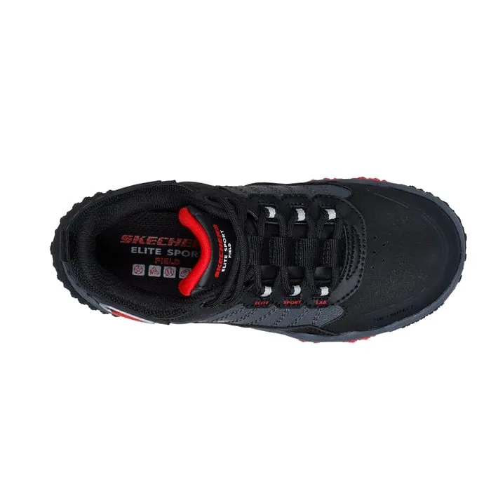 Skechers Boys Elite Sport Field Black Grey w/ Mini Sprigs
