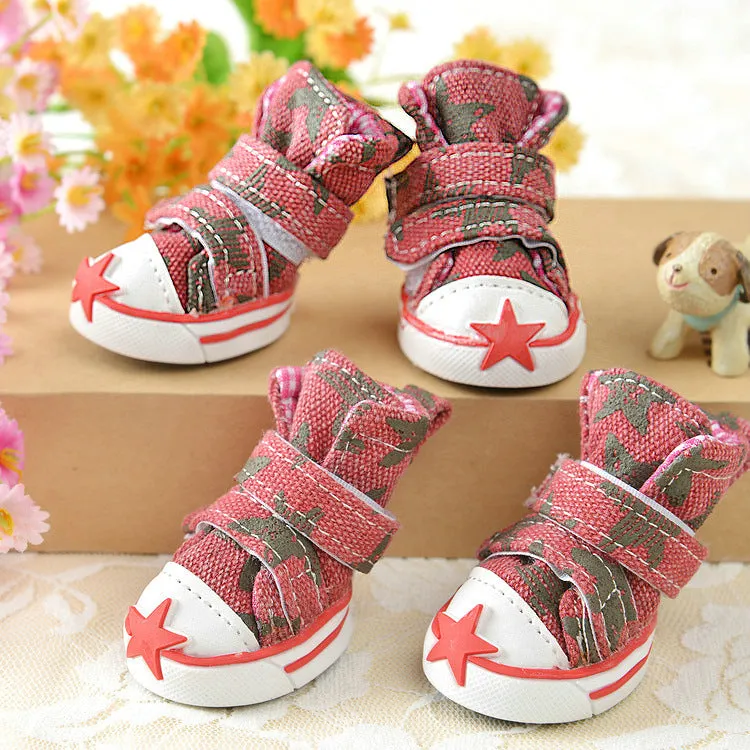 Star Printed Dog Canvas Shoes