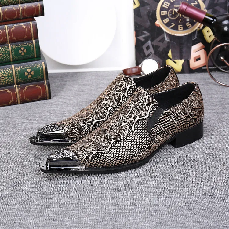 Wei brand formal leather shoes men's genuine leather Korean version trend pointed leather shoes low-top men's shoes foot shoes lazy shoes tide