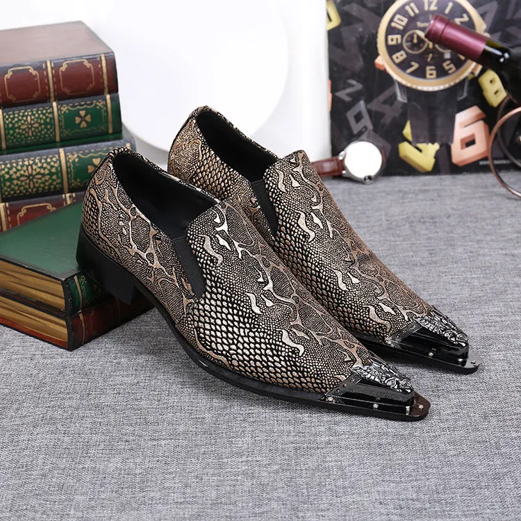 Wei brand formal leather shoes men's genuine leather Korean version trend pointed leather shoes low-top men's shoes foot shoes lazy shoes tide