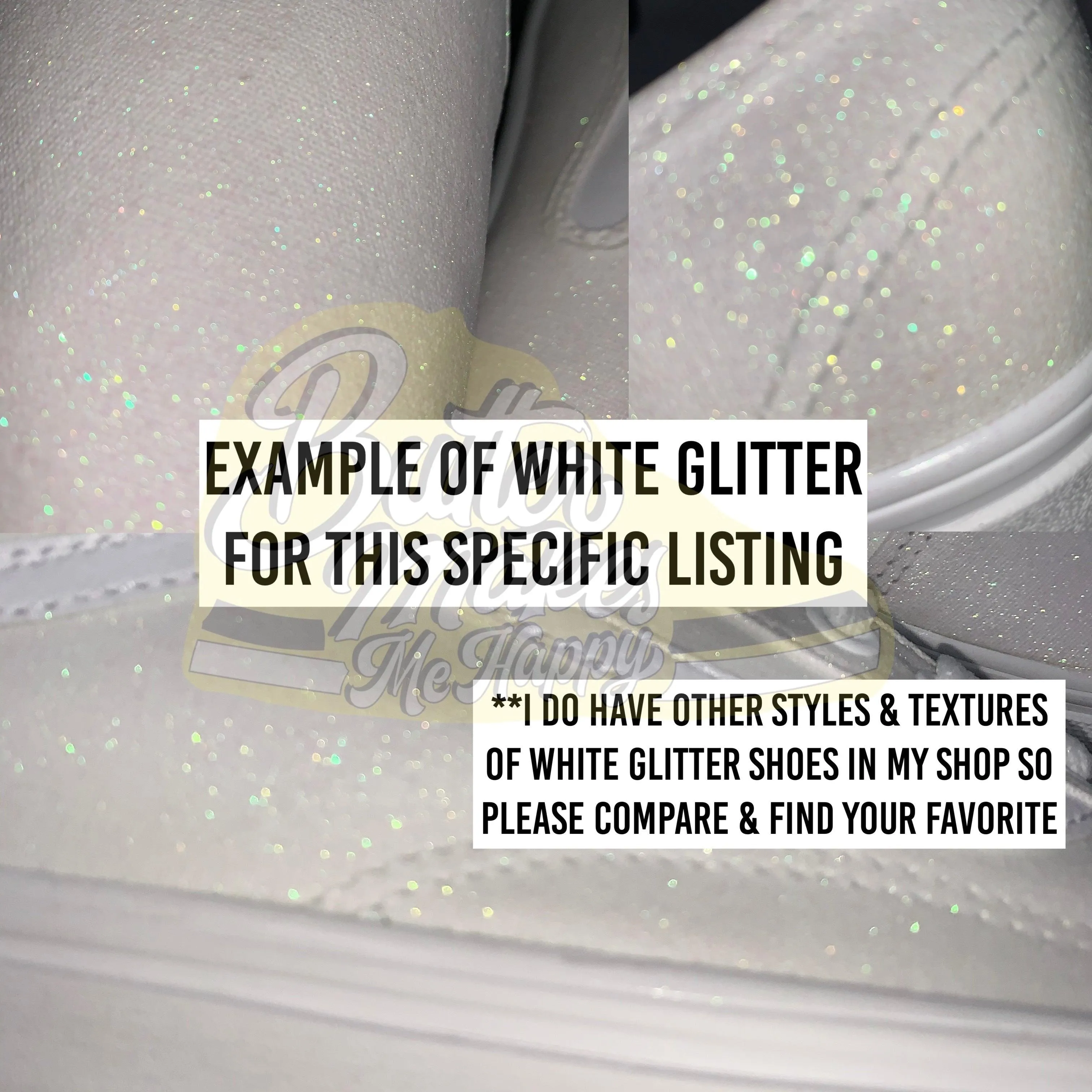 White Glitter Vans