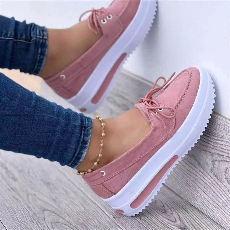 Women Fashion Loafers Lightweight Wedges Casual Thick Bottom Comfy Shoe