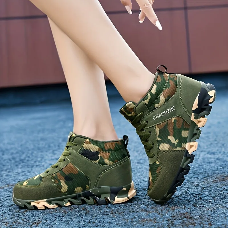 Women's Camouflage Running Shoes | Lightweight High Top Sneakers