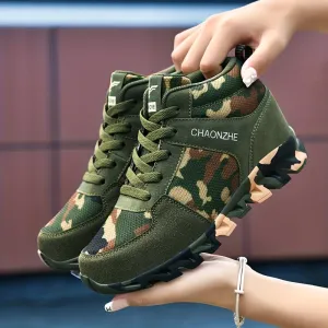 Women's Camouflage Running Shoes | Lightweight High Top Sneakers