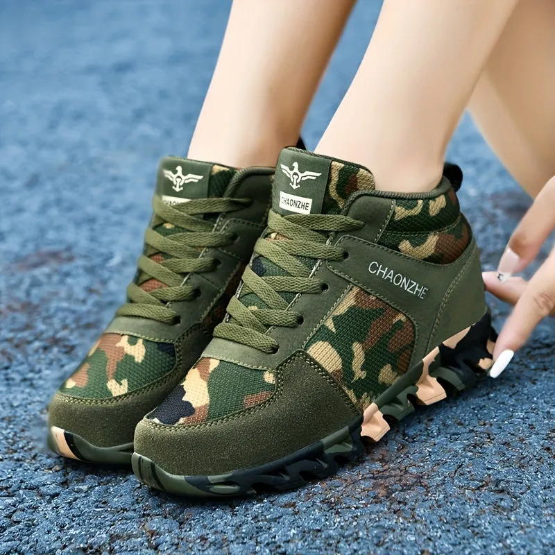 Women's Camouflage Running Shoes | Lightweight High Top Sneakers