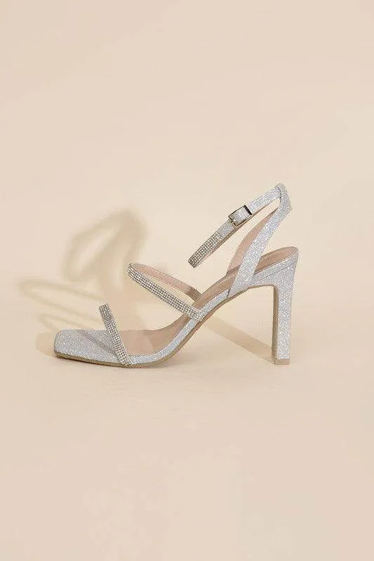 Womens Shoes Style No. Devin-1 Silver Rhinestone Heels