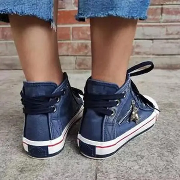 Women'S Vintage Zipper Sneakers 65603380C