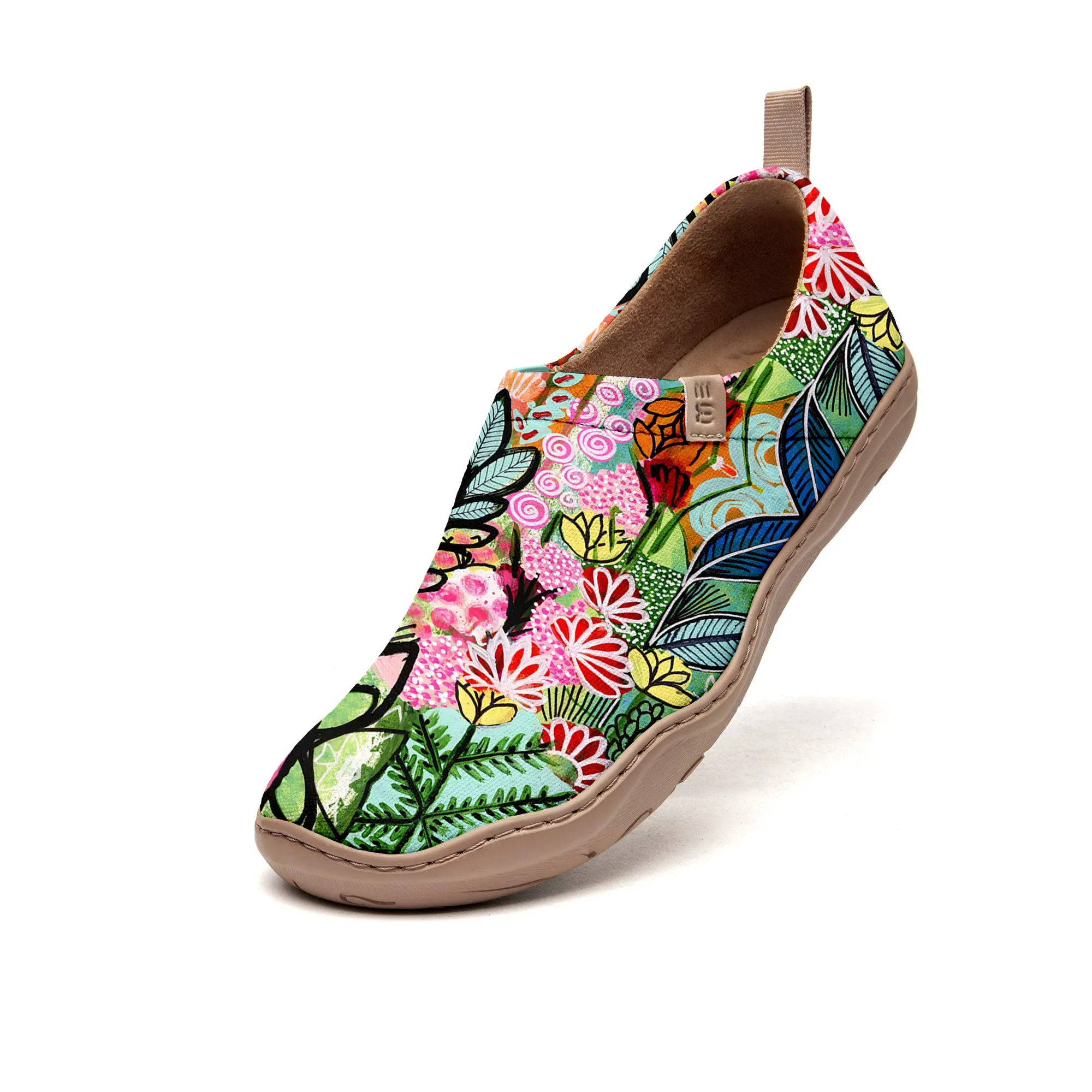 Yiume Women's Art Slip-On Casual Canvas Shoes Bloom Buzz Print Painted,100% Cotton