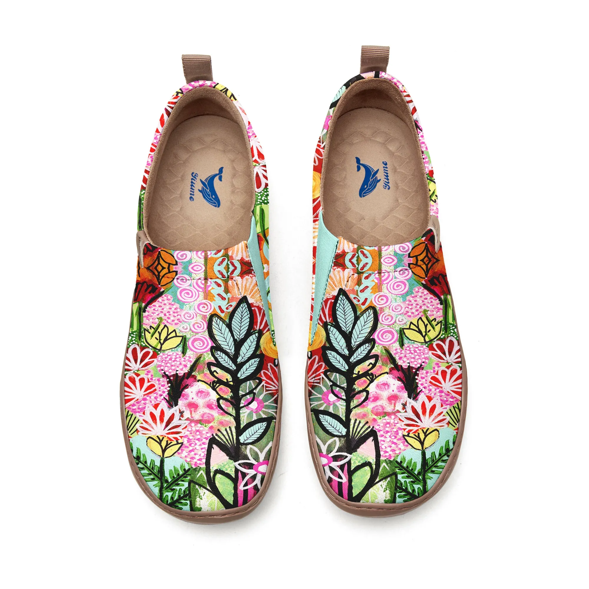 Yiume Women's Art Slip-On Casual Canvas Shoes Bloom Buzz Print Painted,100% Cotton