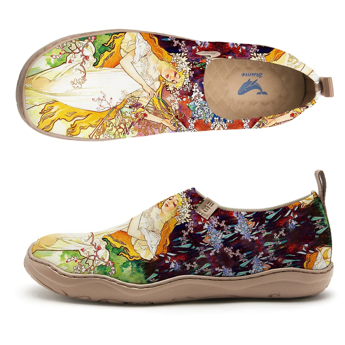 Yiume Women's Art Slip-On Casual Canvas Shoes Fairy Grace Painted,100% Cotton