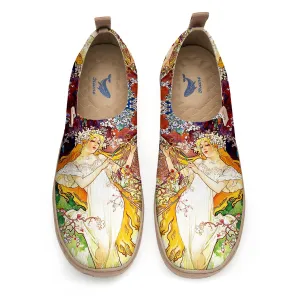 Yiume Women's Art Slip-On Casual Canvas Shoes Fairy Grace Painted,100% Cotton