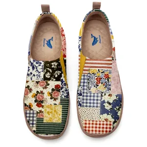 Yiume Women's Art Slip-On Casual Canvas Shoes Floral Patchwork Painted,100% Cotton