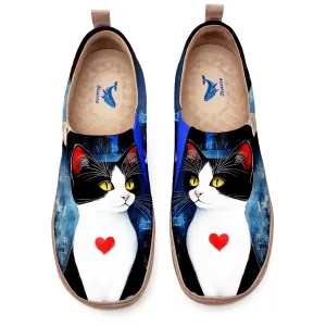 Yiume Women's Art Slip-On Casual Canvas Shoes Heart Marked Mew Painted,100% Cotton Yiume Women's Art Slip-On Casual Canvas Shoes Heart Marked Mew Painted,100% Cotton
