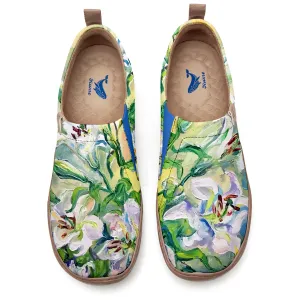 Yiume Women's Art Slip-On Casual Canvas Shoes Lily Painted,100% Cotton