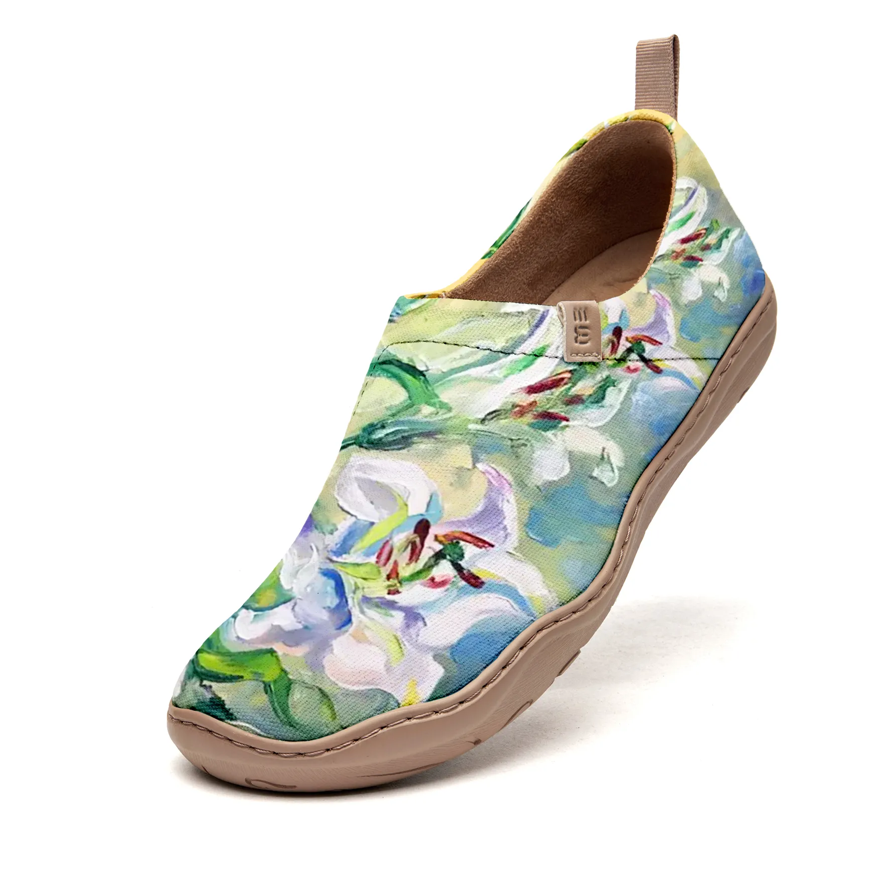 Yiume Women's Art Slip-On Casual Canvas Shoes Lily Painted,100% Cotton