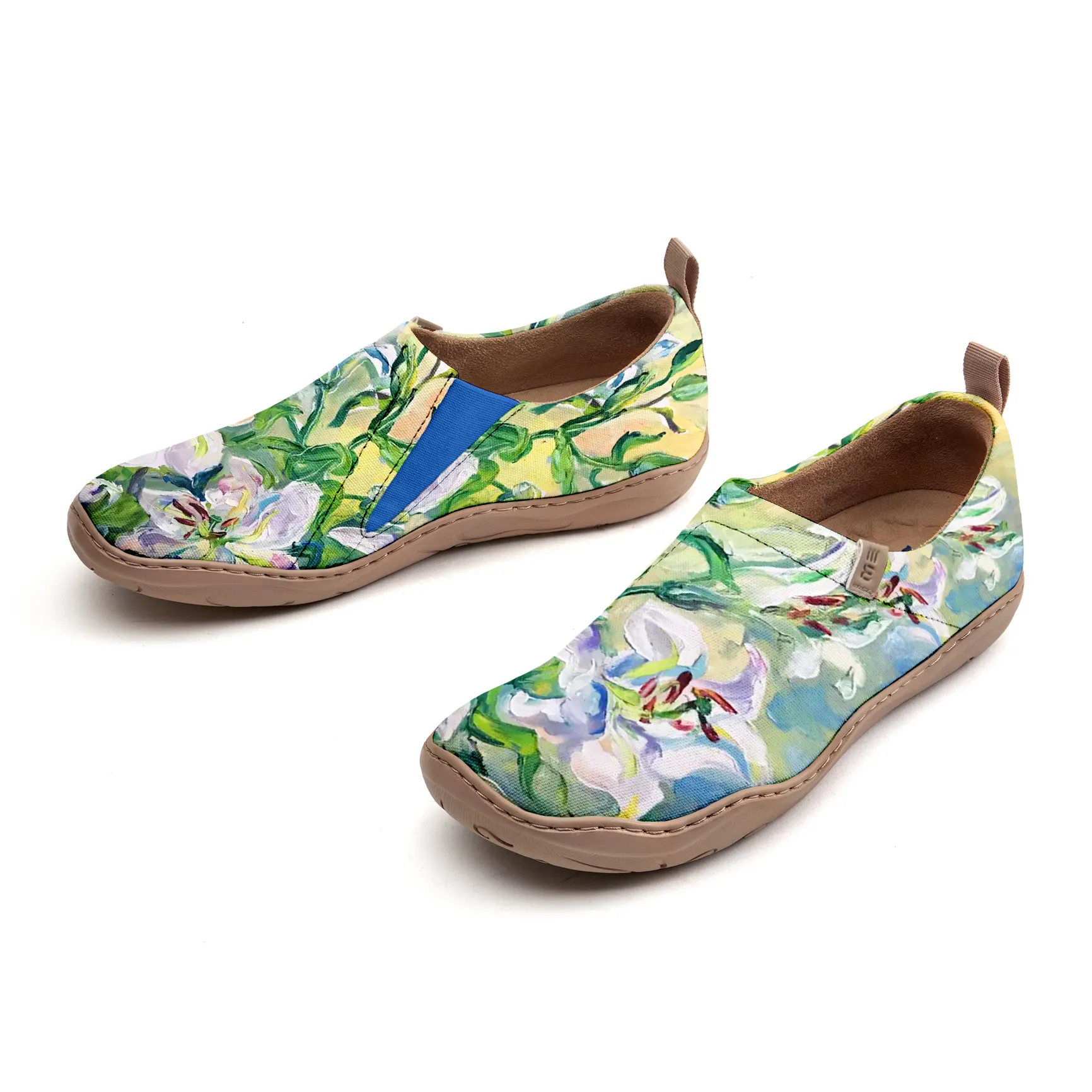 Yiume Women's Art Slip-On Casual Canvas Shoes Lily Painted,100% Cotton